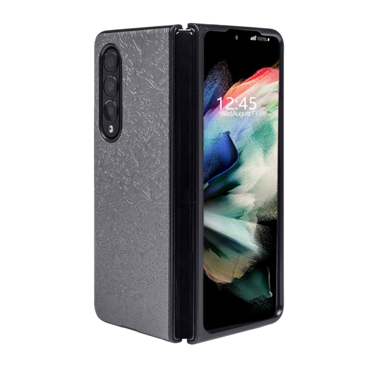 For Samsung Galaxy Z Fold4 Flower Butterfly Texture Folding Phone Case