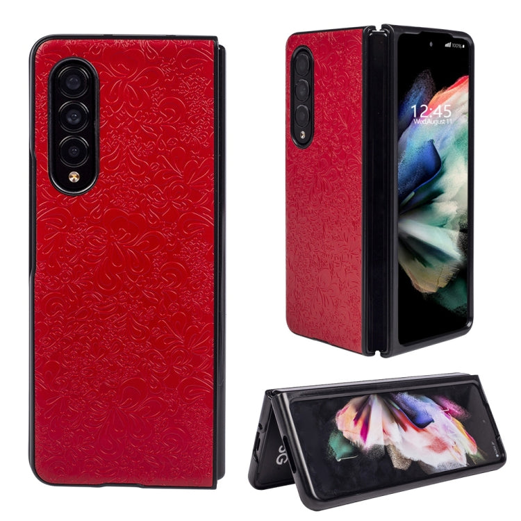 For Samsung Galaxy Z Fold4 Flower Butterfly Texture Folding Phone Case