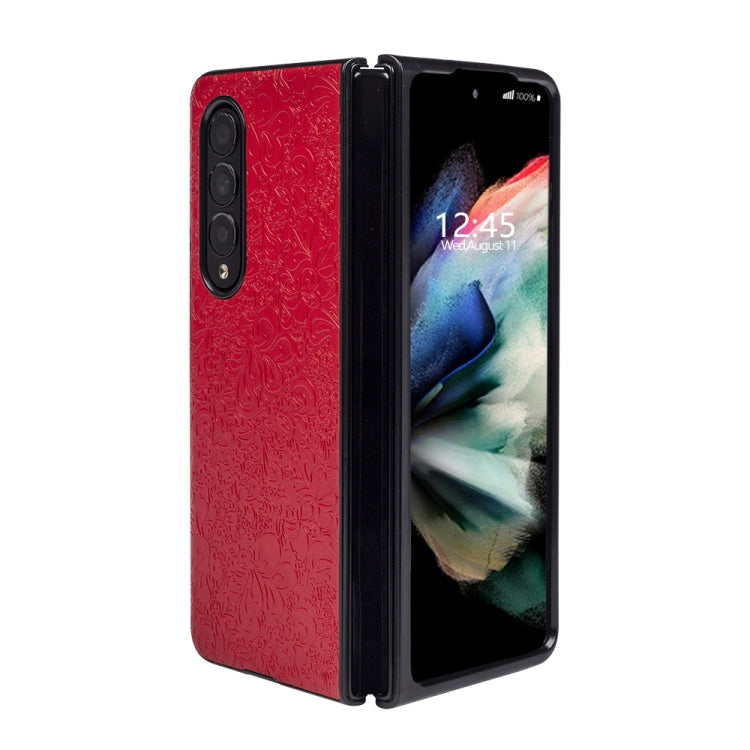 For Samsung Galaxy Z Fold4 Flower Butterfly Texture Folding Phone Case