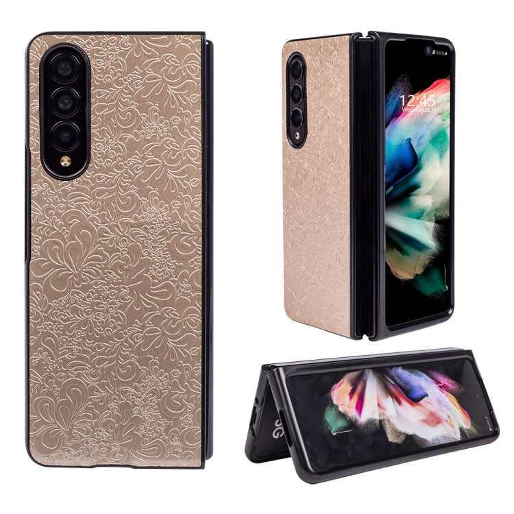 For Samsung Galaxy Z Fold4 Flower Butterfly Texture Folding Phone Case