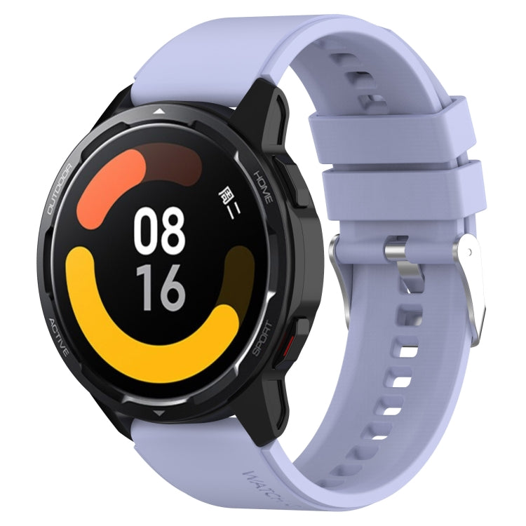 For Huami Amazfit GTS 3 20mm Protruding Head Silicone Strap Silver Buckle