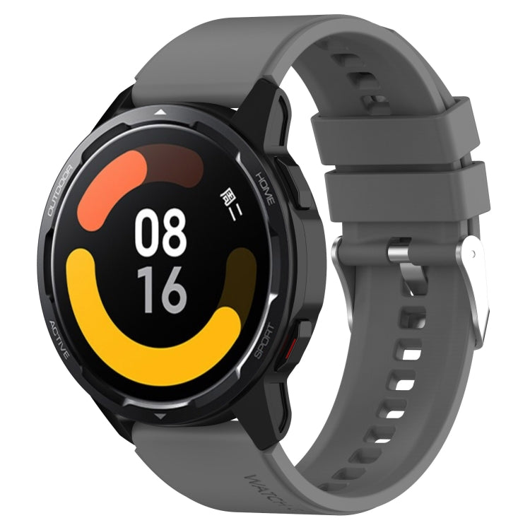 For Huami Amazfit GTS 3 20mm Protruding Head Silicone Strap Silver Buckle