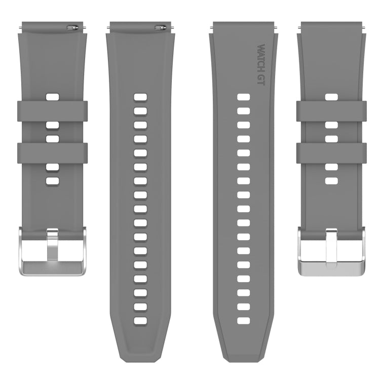 For Huami Amazfit GTS 3 20mm Protruding Head Silicone Strap Silver Buckle