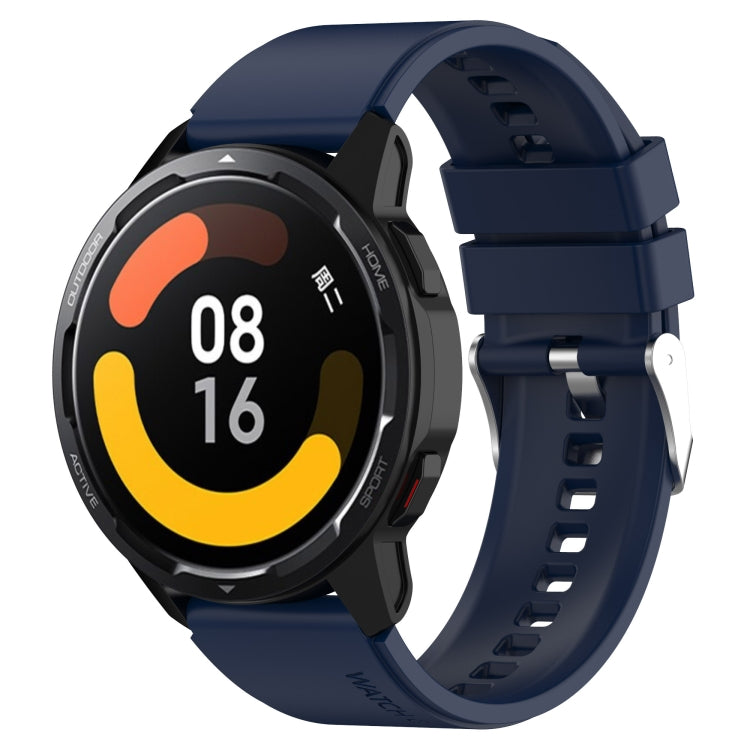 For Huami Amazfit GTS 3 20mm Protruding Head Silicone Strap Silver Buckle