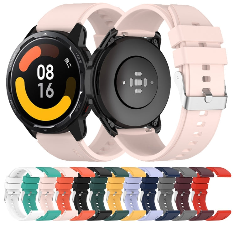 For Huami Amazfit GTS 3 20mm Protruding Head Silicone Strap Silver Buckle