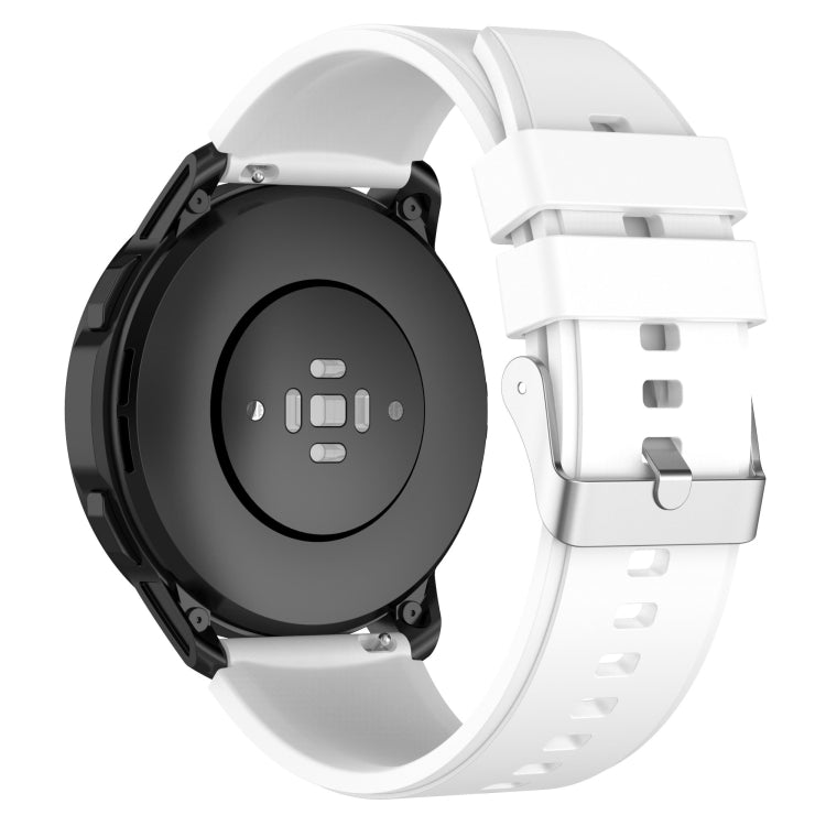 For Huami Amazfit GTS 2e 20mm Protruding Head Silicone Strap Silver Buckle