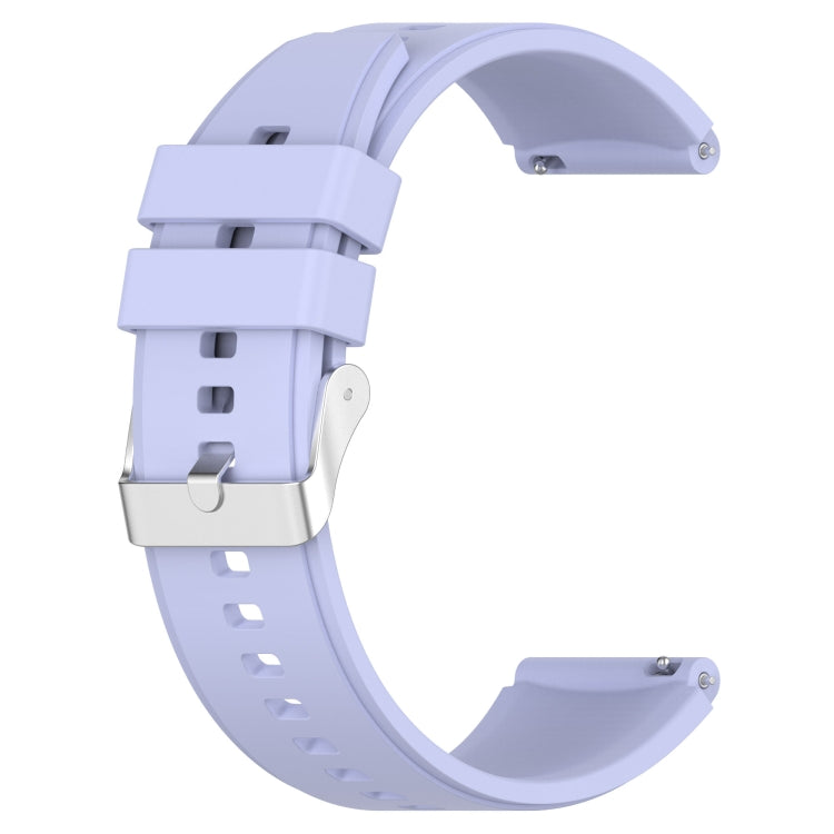 For Huami Amazfit GTS 2e 20mm Protruding Head Silicone Strap Silver Buckle