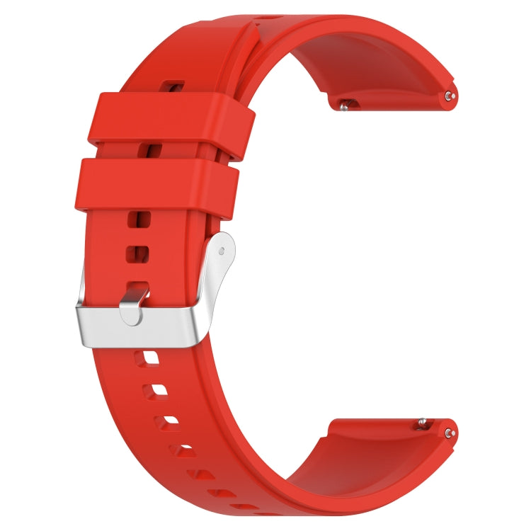 For Huami Amazfit GTS 2e 20mm Protruding Head Silicone Strap Silver Buckle