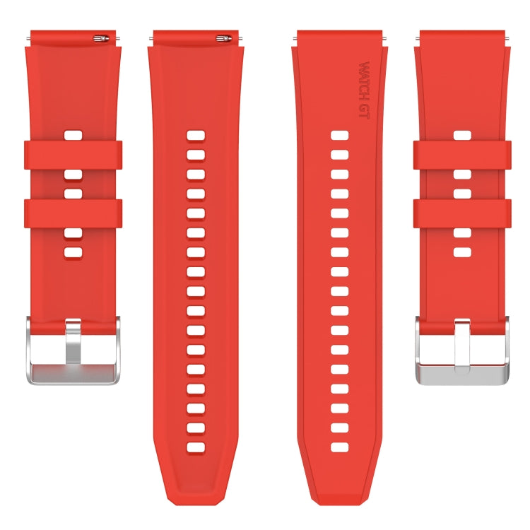 For Huami Amazfit GTS 2e 20mm Protruding Head Silicone Strap Silver Buckle