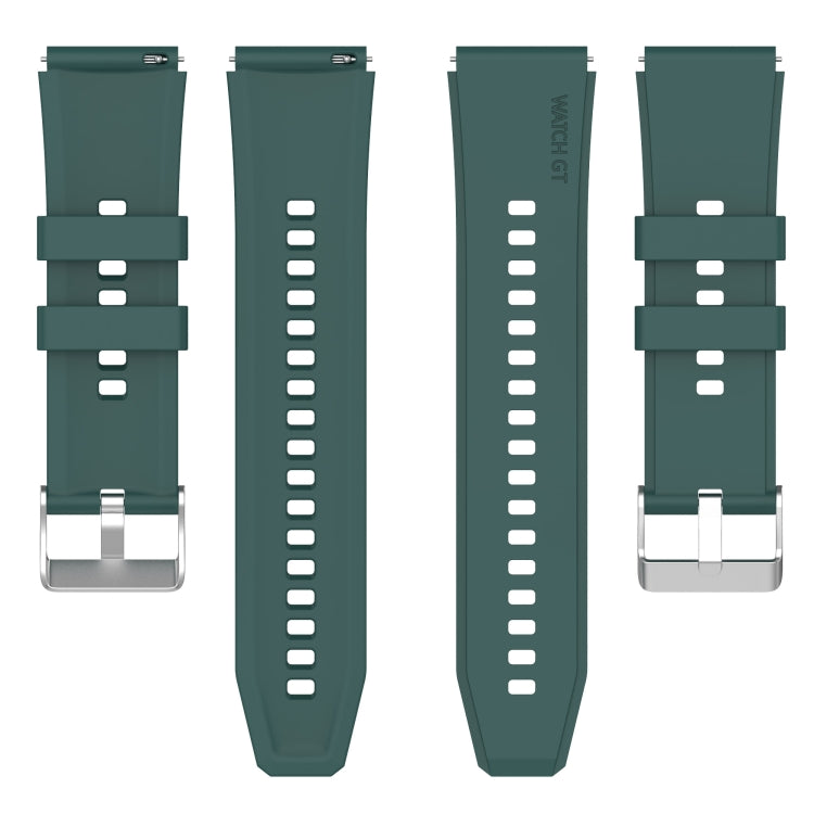 For Huami Amazfit GTS 2e 20mm Protruding Head Silicone Strap Silver Buckle
