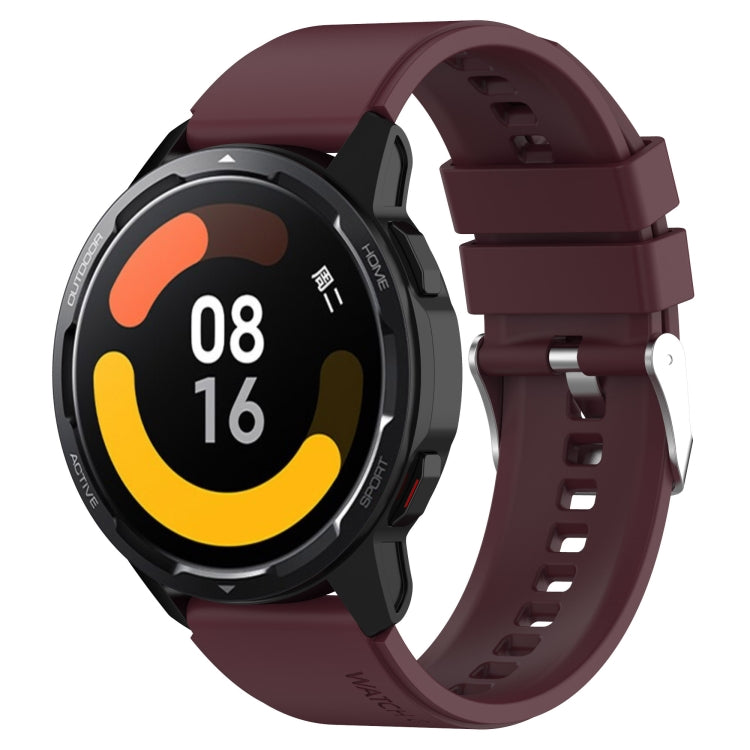 For Huami Amazfit GTS 2e 20mm Protruding Head Silicone Strap Silver Buckle