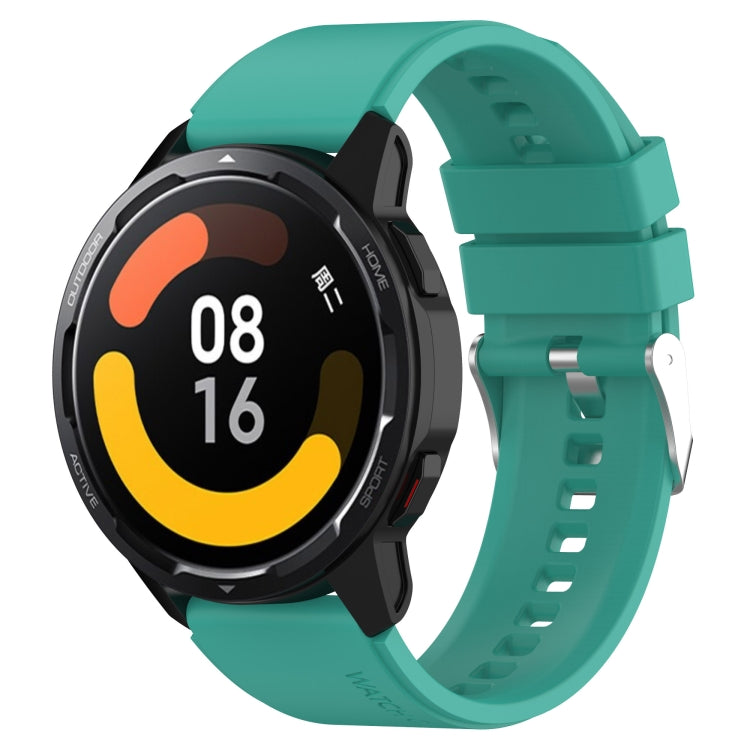 For Huami Amazfit GTS 2e 20mm Protruding Head Silicone Strap Silver Buckle