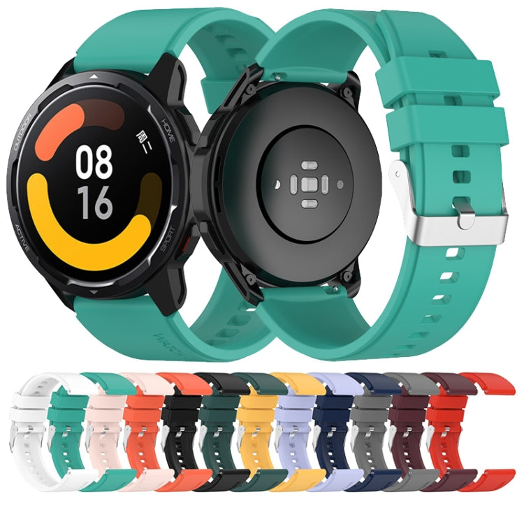 For Huami Amazfit GTS 2mini 20mm Protruding Head Silicone Strap Silver Buckle