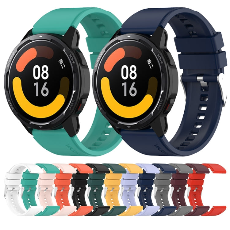 For Huami Amazfit Pop / Amazfit Pop  Pro 20mm Protruding Head Silicone Strap Silver Buckle