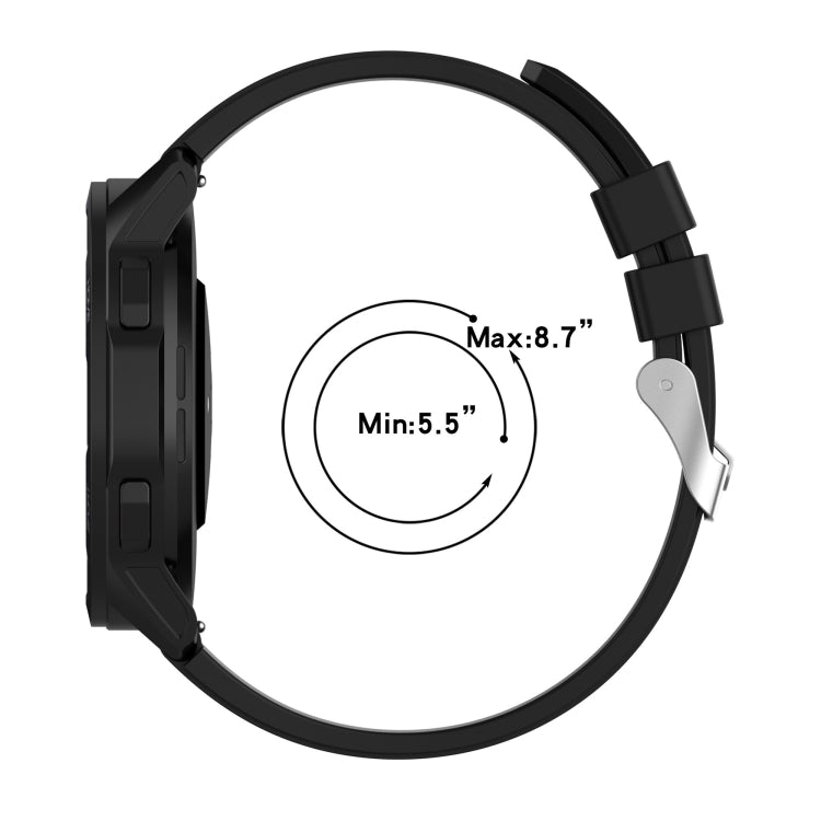 For Huami Amazfit Pop / Amazfit Pop  Pro 20mm Protruding Head Silicone Strap Silver Buckle