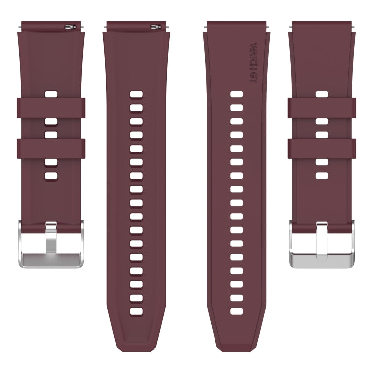 For Huami Amazfit GTR 42mm / GTS 20mm Protruding Head Silicone Strap Silver Buckle