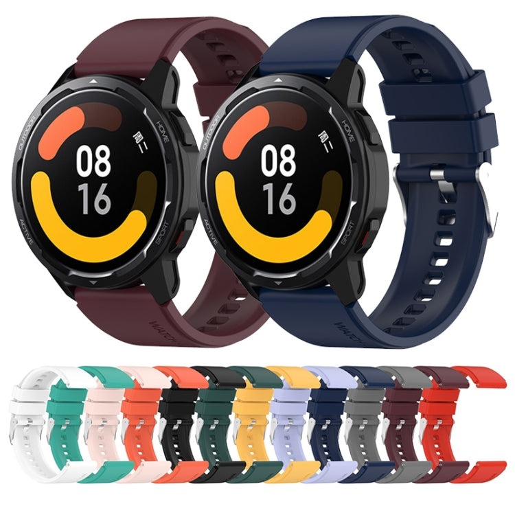 For Huami Amazfit GTR 42mm / GTS 20mm Protruding Head Silicone Strap Silver Buckle