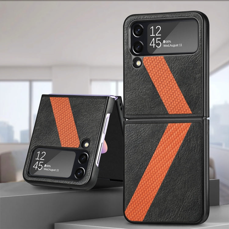 For Samsung Galaxy Z Filp4 L-Shaped Fiber Stitching Folding Phone Case