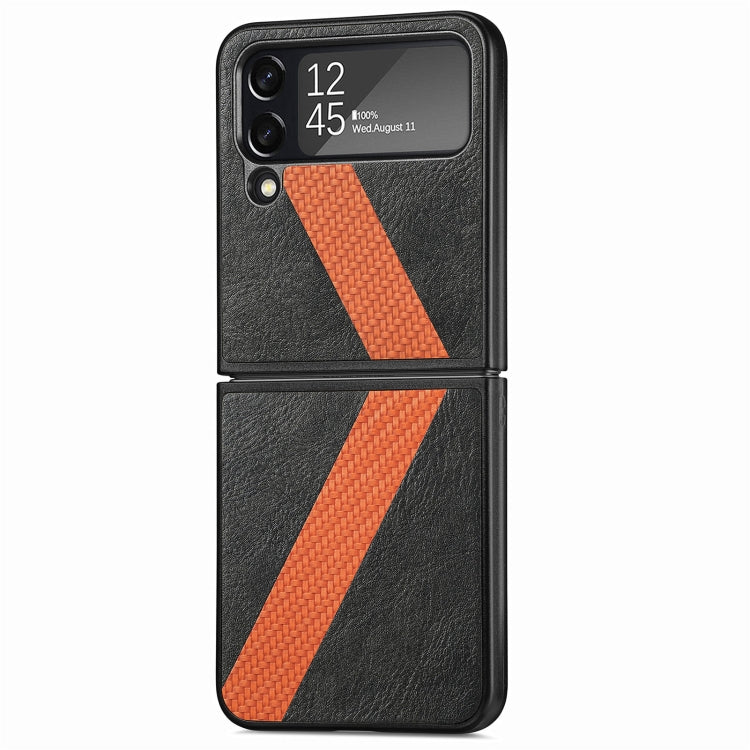 For Samsung Galaxy Z Filp4 L-Shaped Fiber Stitching Folding Phone Case