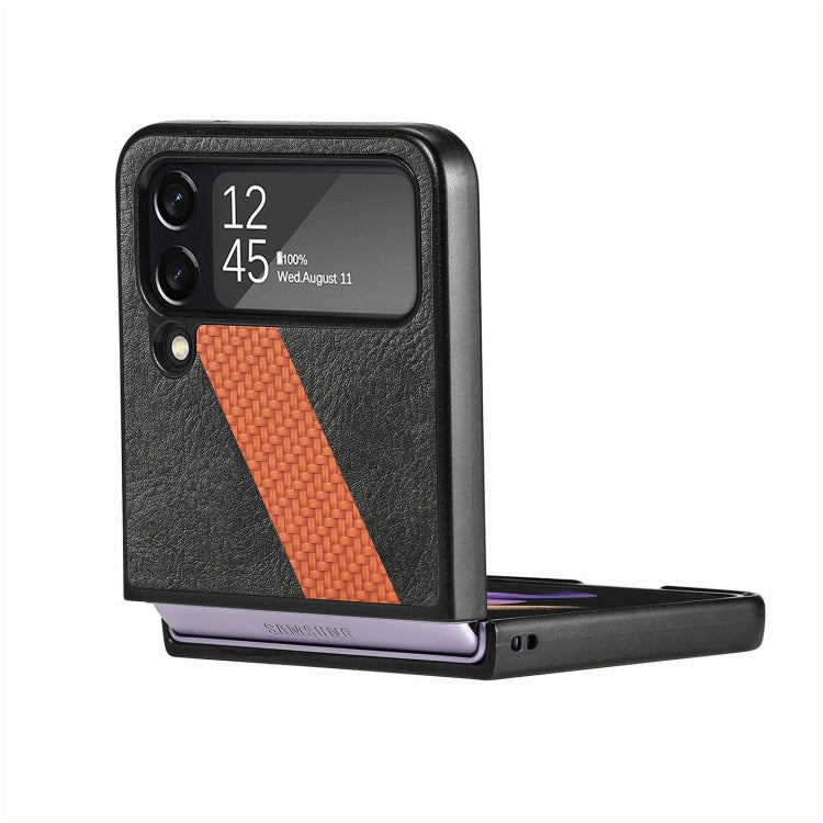 For Samsung Galaxy Z Filp4 L-Shaped Fiber Stitching Folding Phone Case