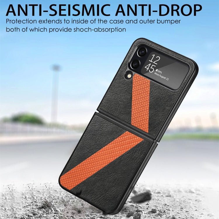 For Samsung Galaxy Z Filp4 L-Shaped Fiber Stitching Folding Phone Case