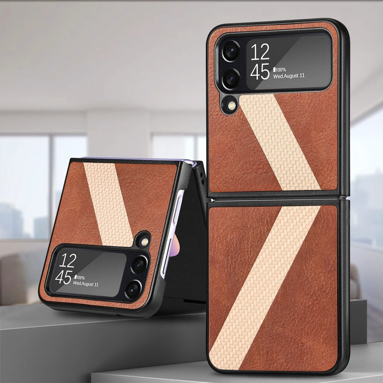 For Samsung Galaxy Z Filp4 L-Shaped Fiber Stitching Folding Phone Case