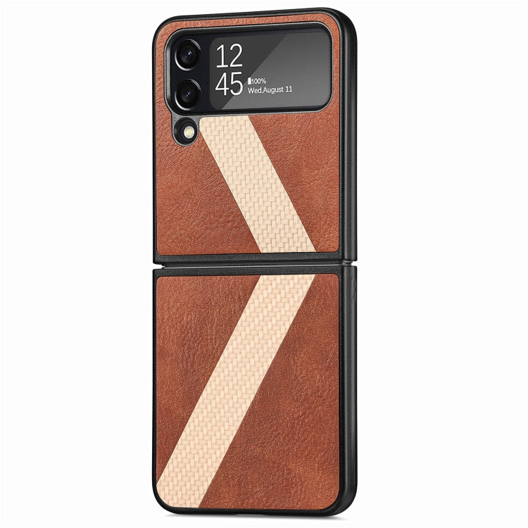For Samsung Galaxy Z Filp4 L-Shaped Fiber Stitching Folding Phone Case