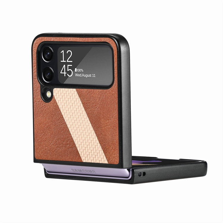 For Samsung Galaxy Z Filp4 L-Shaped Fiber Stitching Folding Phone Case