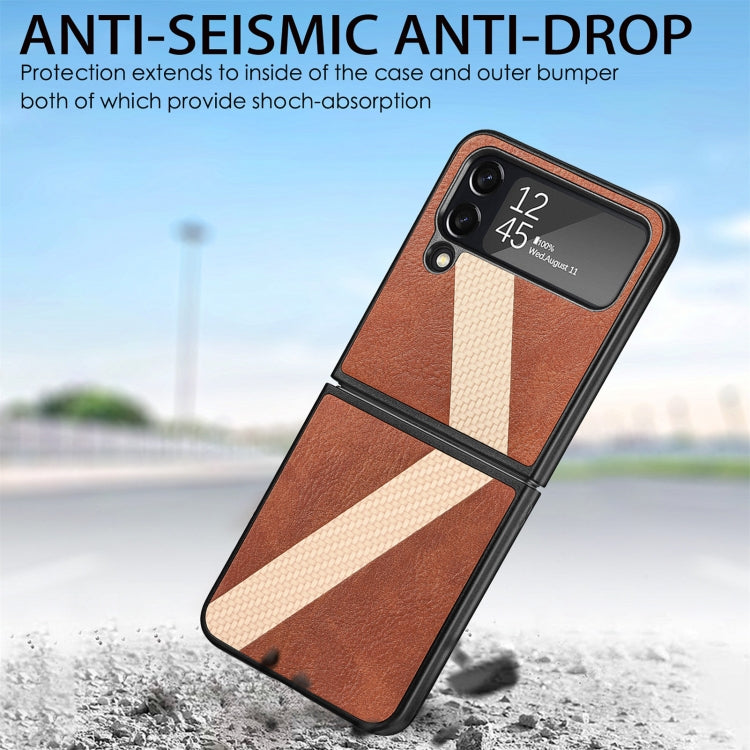 For Samsung Galaxy Z Filp4 L-Shaped Fiber Stitching Folding Phone Case