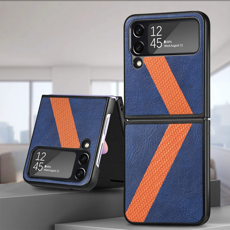 For Samsung Galaxy Z Filp4 L-Shaped Fiber Stitching Folding Phone Case