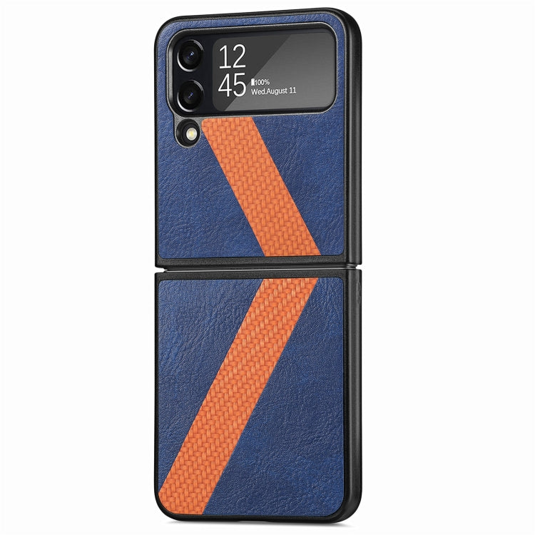 For Samsung Galaxy Z Filp4 L-Shaped Fiber Stitching Folding Phone Case
