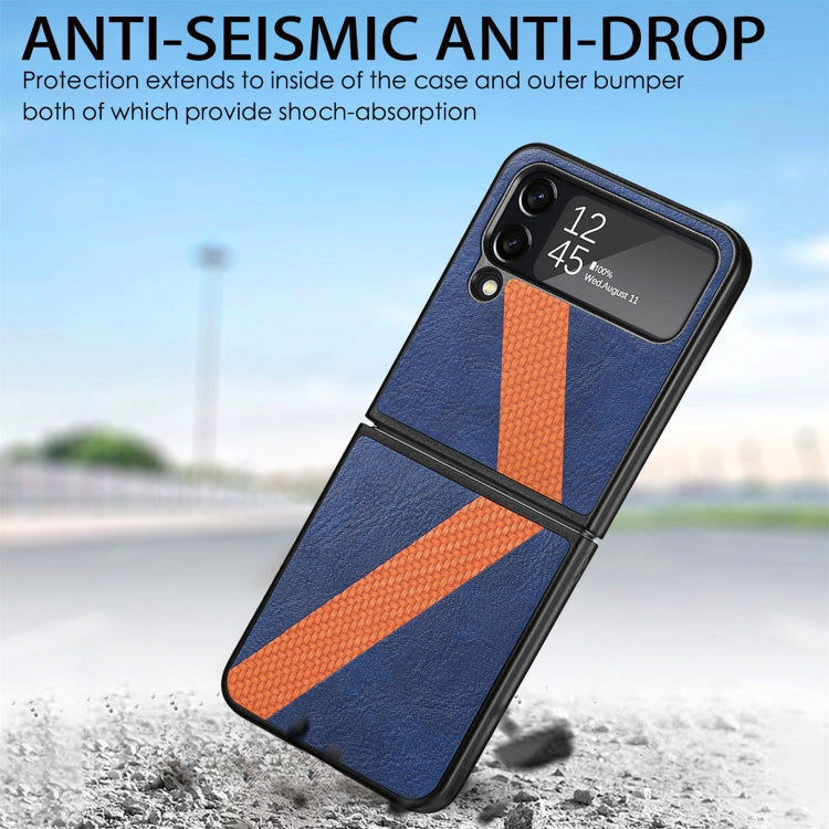 For Samsung Galaxy Z Filp4 L-Shaped Fiber Stitching Folding Phone Case