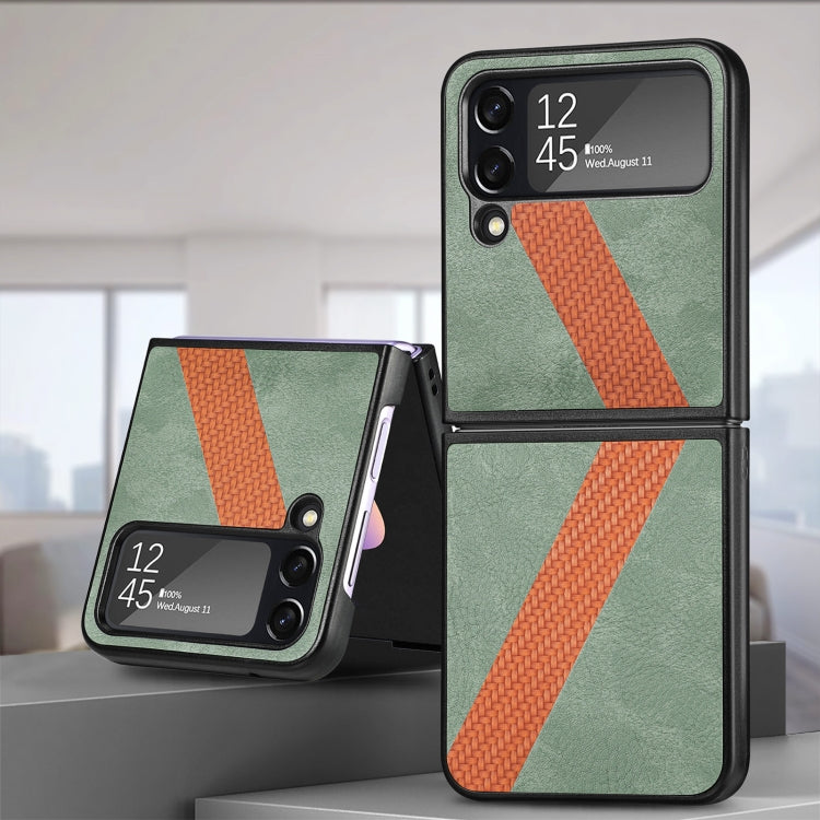 For Samsung Galaxy Z Filp4 L-Shaped Fiber Stitching Folding Phone Case