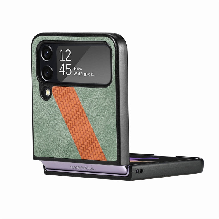 For Samsung Galaxy Z Filp4 L-Shaped Fiber Stitching Folding Phone Case