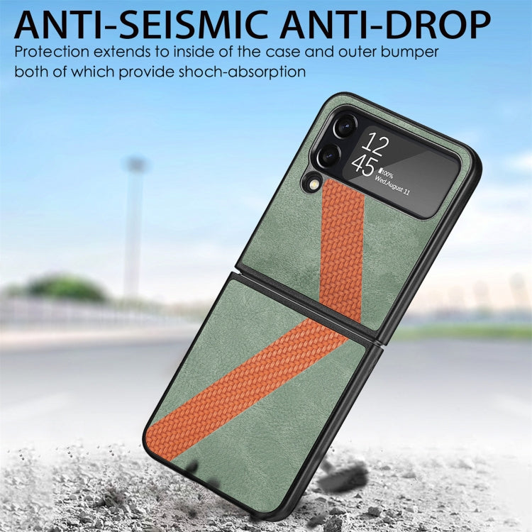 For Samsung Galaxy Z Filp4 L-Shaped Fiber Stitching Folding Phone Case