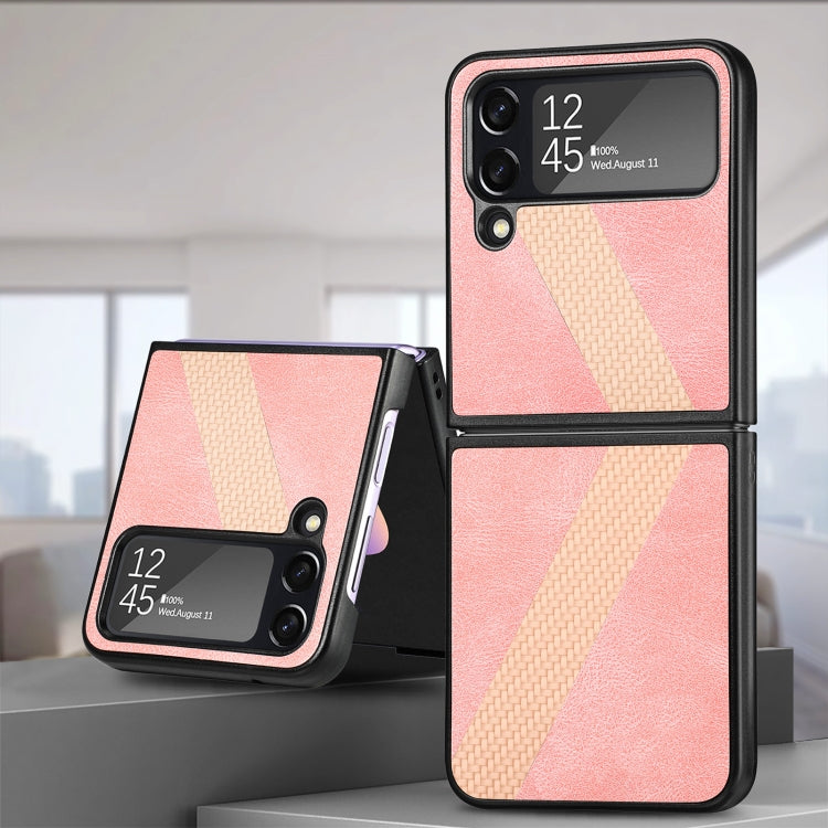 For Samsung Galaxy Z Filp4 L-Shaped Fiber Stitching Folding Phone Case