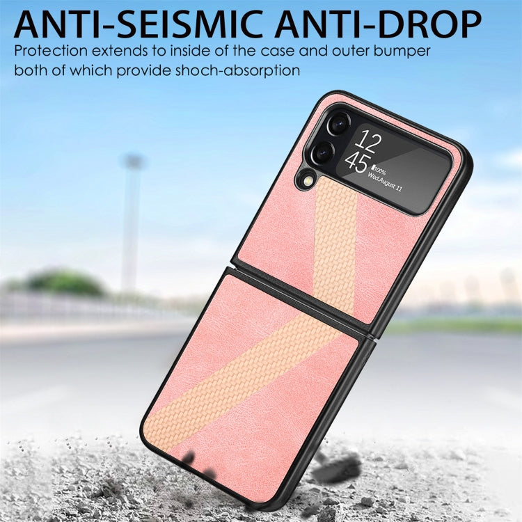 For Samsung Galaxy Z Filp4 L-Shaped Fiber Stitching Folding Phone Case