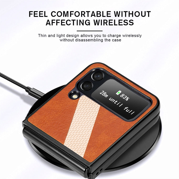 For Samsung Galaxy Z Filp4 L-Shaped Fiber Stitching Folding Phone Case