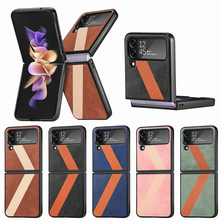 For Samsung Galaxy Z Filp4 L-Shaped Fiber Stitching Folding Phone Case