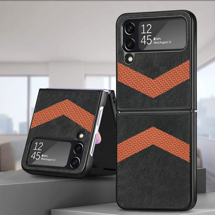 V Shape Fiber Stitching Folding Phone Case For Samsung Galaxy Z Flip4