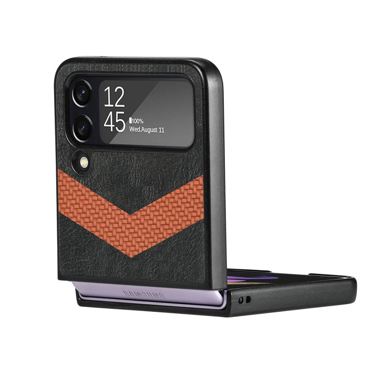 V Shape Fiber Stitching Folding Phone Case For Samsung Galaxy Z Flip4