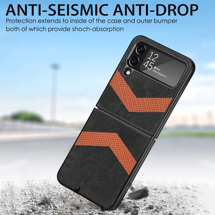 V Shape Fiber Stitching Folding Phone Case For Samsung Galaxy Z Flip4