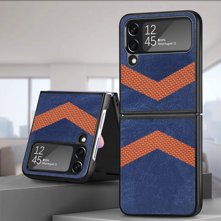 V Shape Fiber Stitching Folding Phone Case For Samsung Galaxy Z Flip4