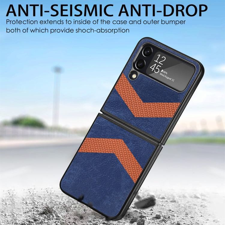 V Shape Fiber Stitching Folding Phone Case For Samsung Galaxy Z Flip4