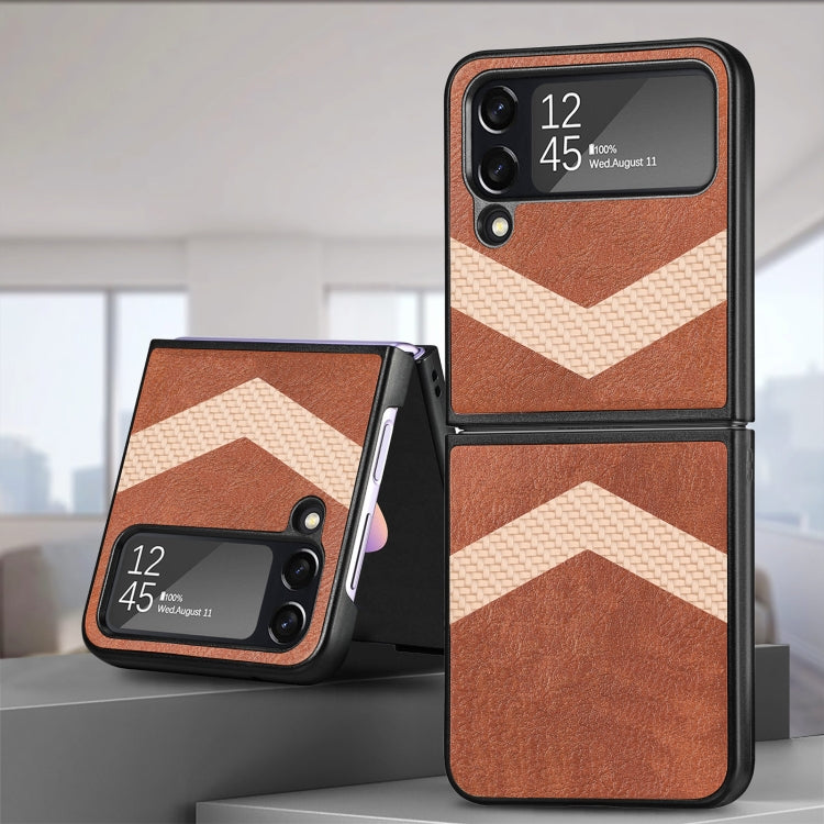 V Shape Fiber Stitching Folding Phone Case For Samsung Galaxy Z Flip4