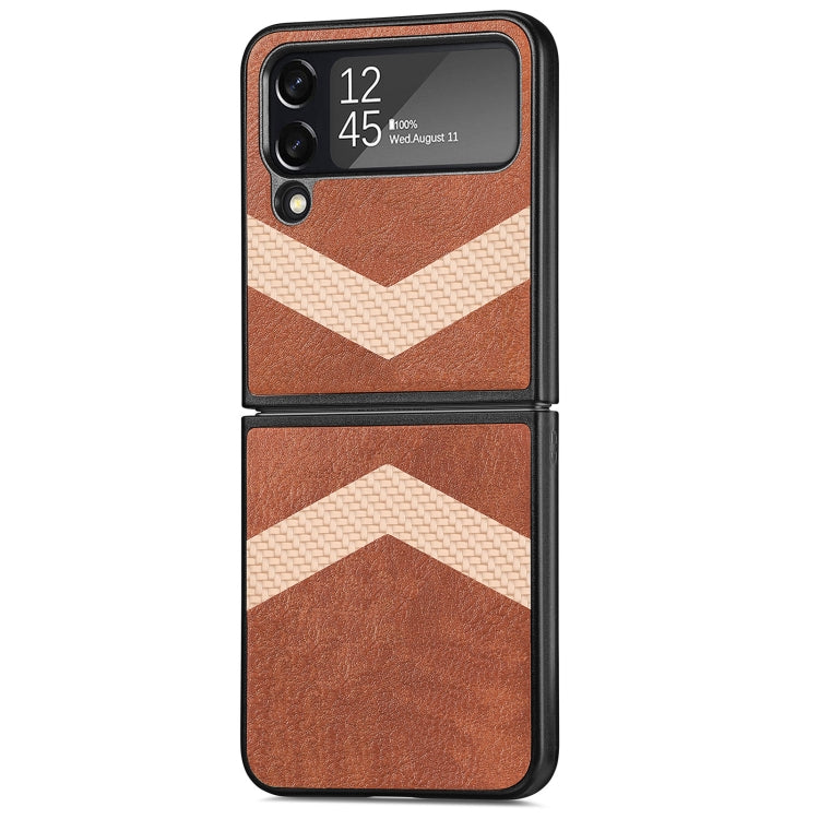 V Shape Fiber Stitching Folding Phone Case For Samsung Galaxy Z Flip4