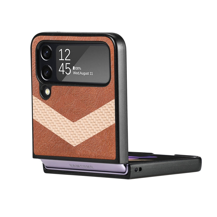 V Shape Fiber Stitching Folding Phone Case For Samsung Galaxy Z Flip4