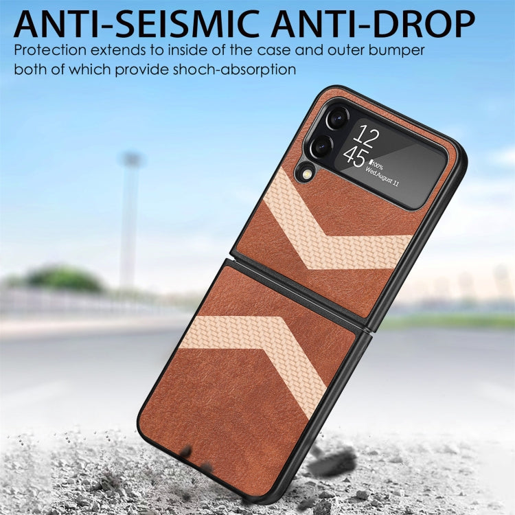 V Shape Fiber Stitching Folding Phone Case For Samsung Galaxy Z Flip4