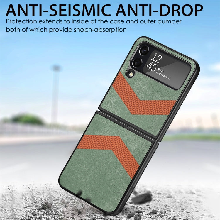 V Shape Fiber Stitching Folding Phone Case For Samsung Galaxy Z Flip4