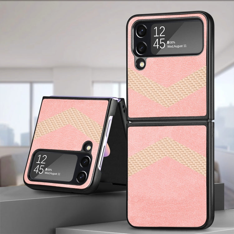 V Shape Fiber Stitching Folding Phone Case For Samsung Galaxy Z Flip4